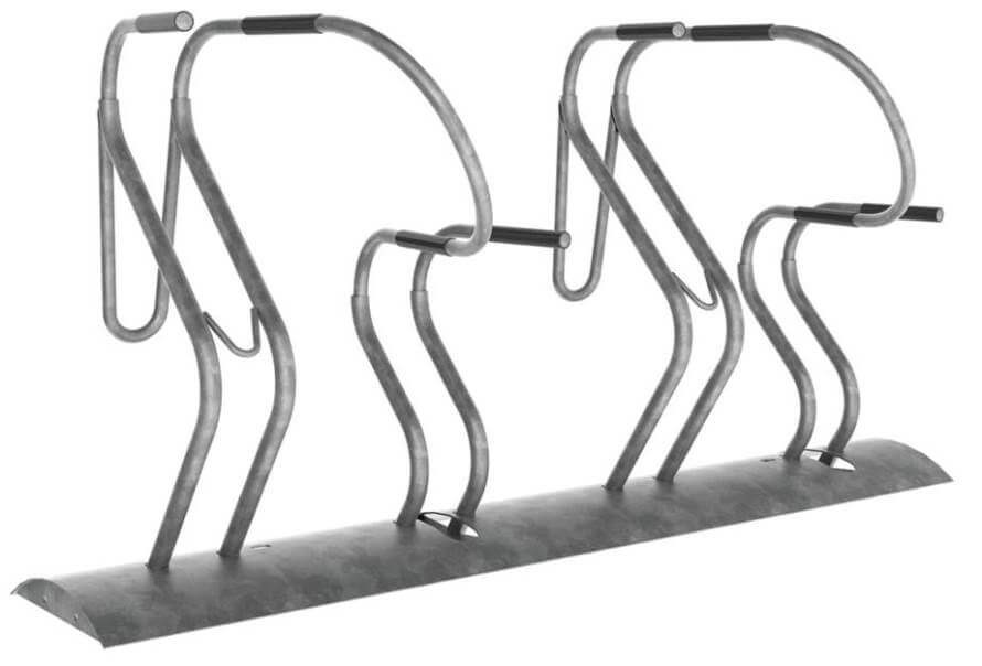 An example of high/low lockable cycle racks