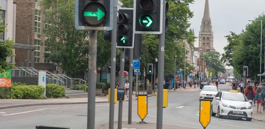 City centre traffic lights