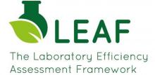 LEAF logo which is a green conical flask